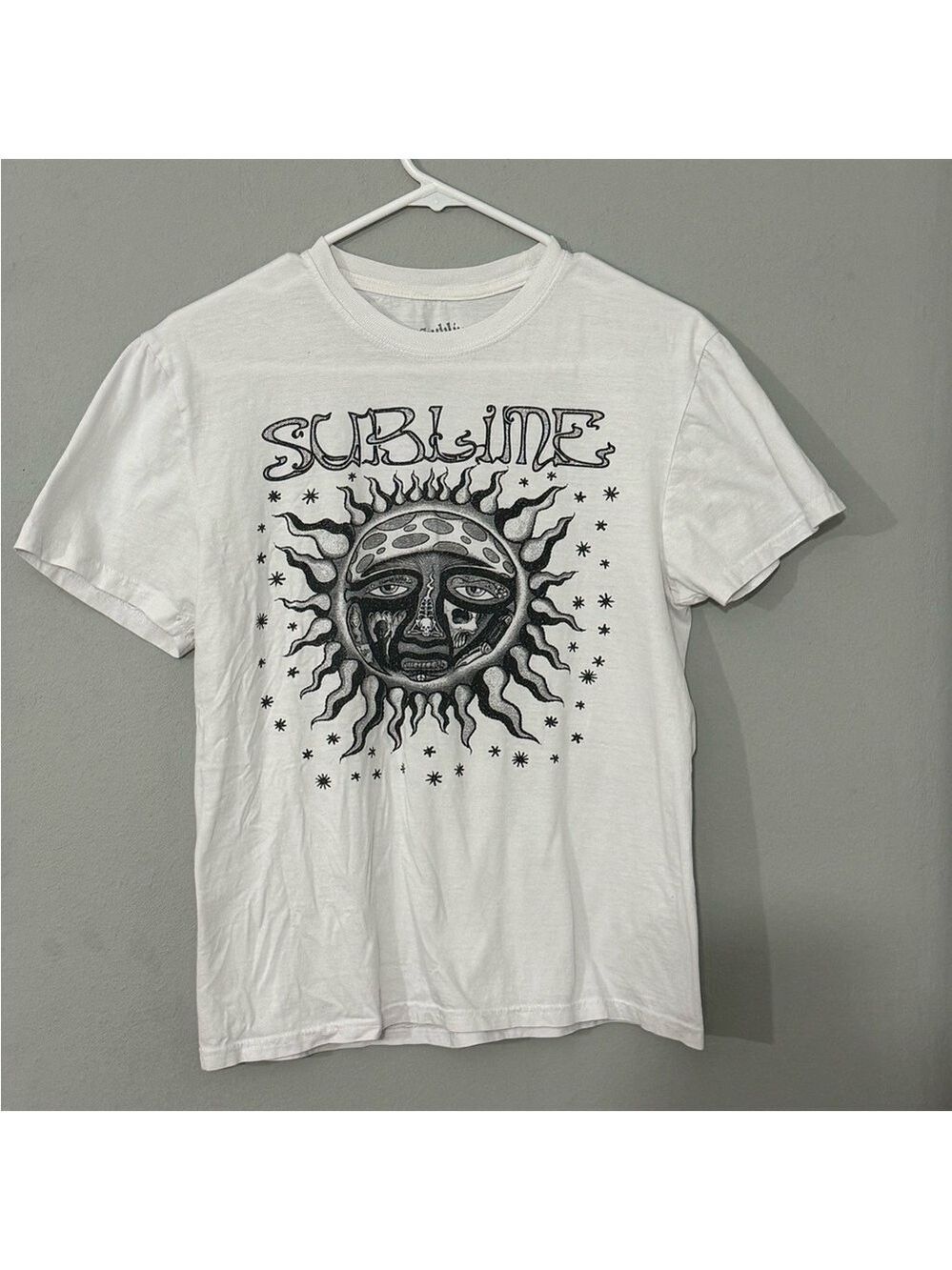 Sublime Sun Face Graphic Band Tee Shirt Size S White Short Sleeve Cotton Unisex